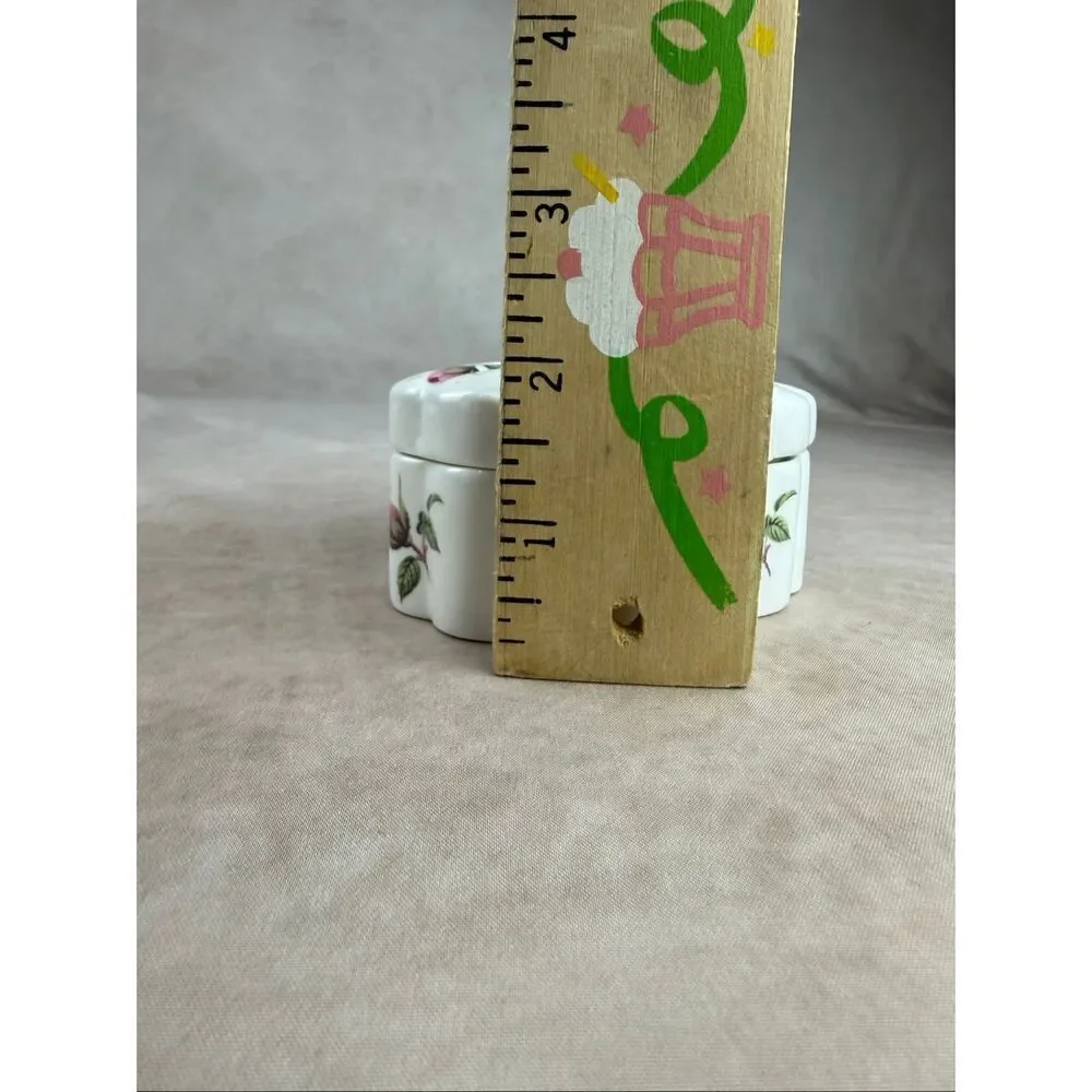 Vintage Fine Bone China Trinket Box Heart Cottagecore Roses